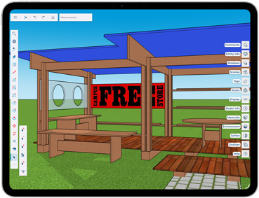 iPad ProにSketchUpアプリが表示されている
