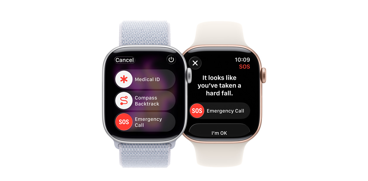 Apple Watch 展示跌倒偵測軟件。